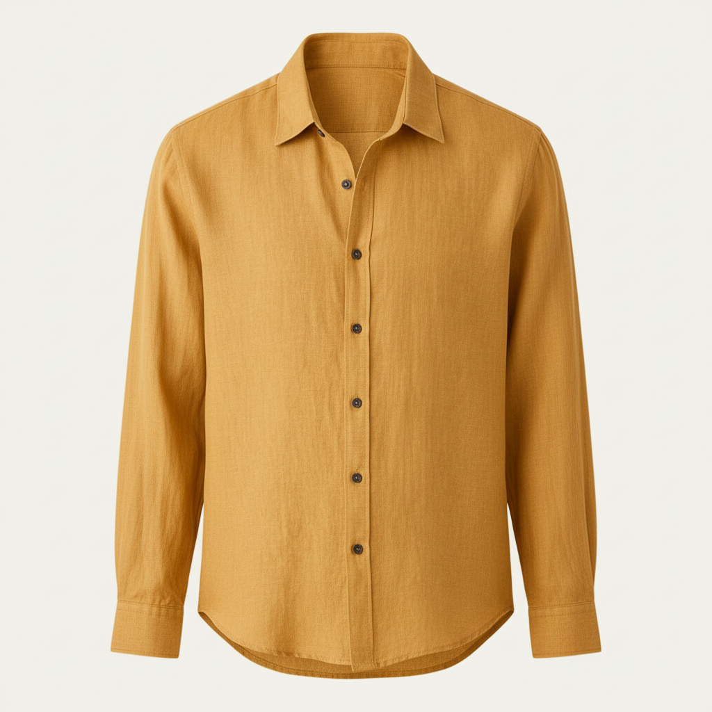 Vauje | Camicia in lino a maniche lunghe con colletto francese