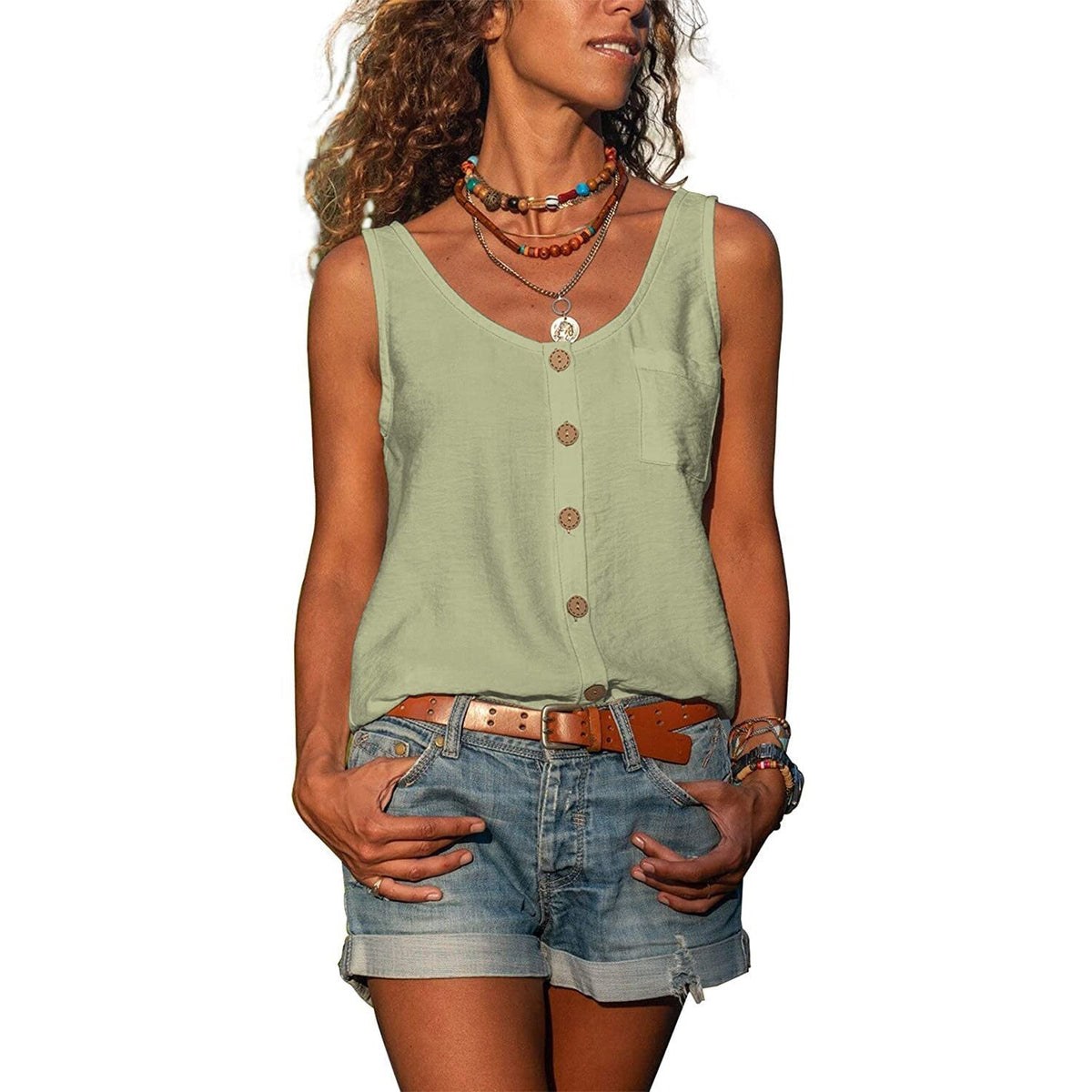 Vauje | Canotta slim fit in stile Ibiza