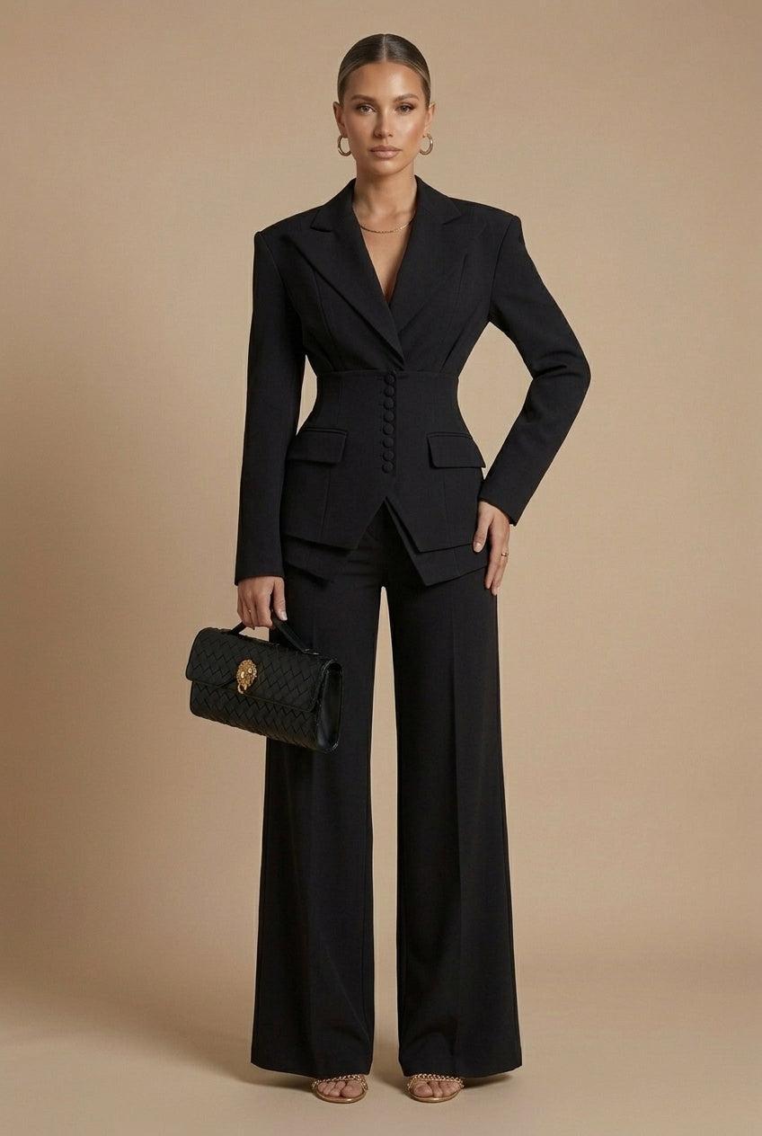 Vauje | Completo composto da blazer con revers a punta e pantaloni