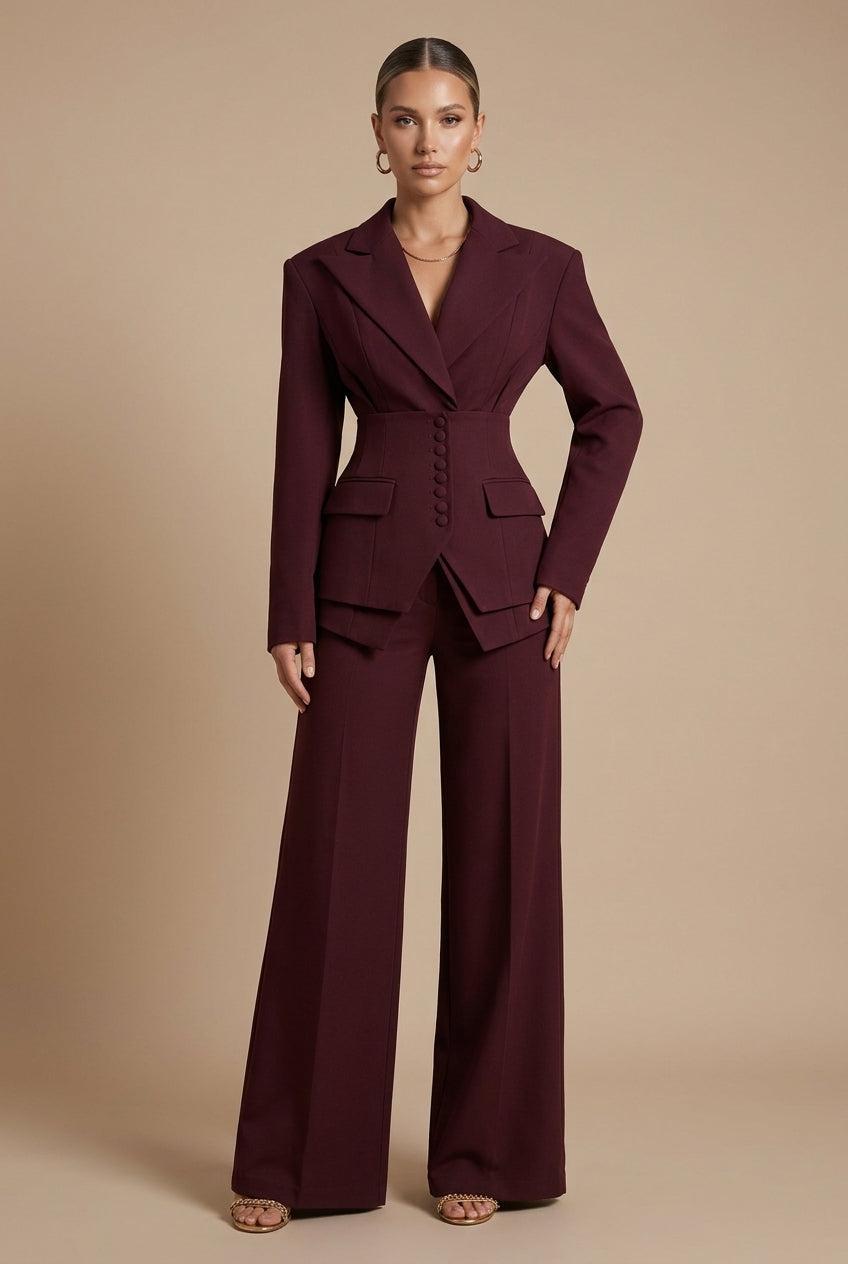 Vauje | Completo composto da blazer con revers a punta e pantaloni