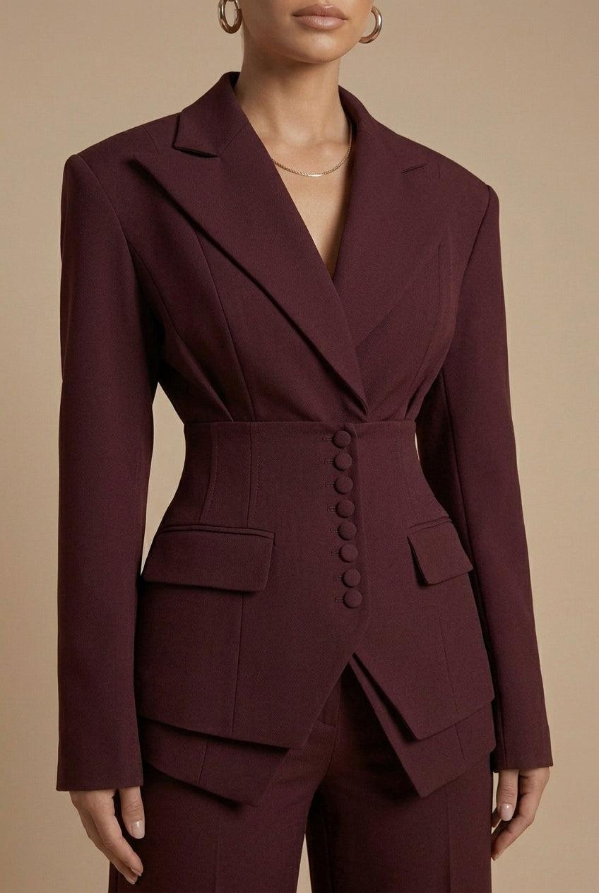 Vauje | Completo composto da blazer con revers a punta e pantaloni