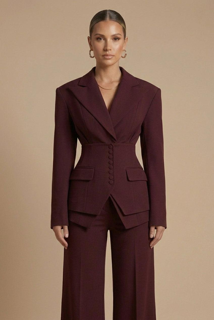 Vauje | Completo composto da blazer con revers a punta e pantaloni