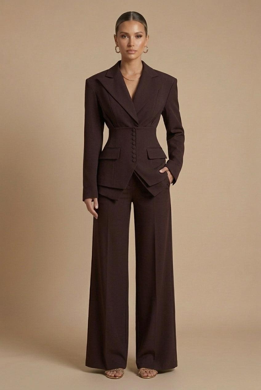 Vauje | Completo composto da blazer con revers a punta e pantaloni