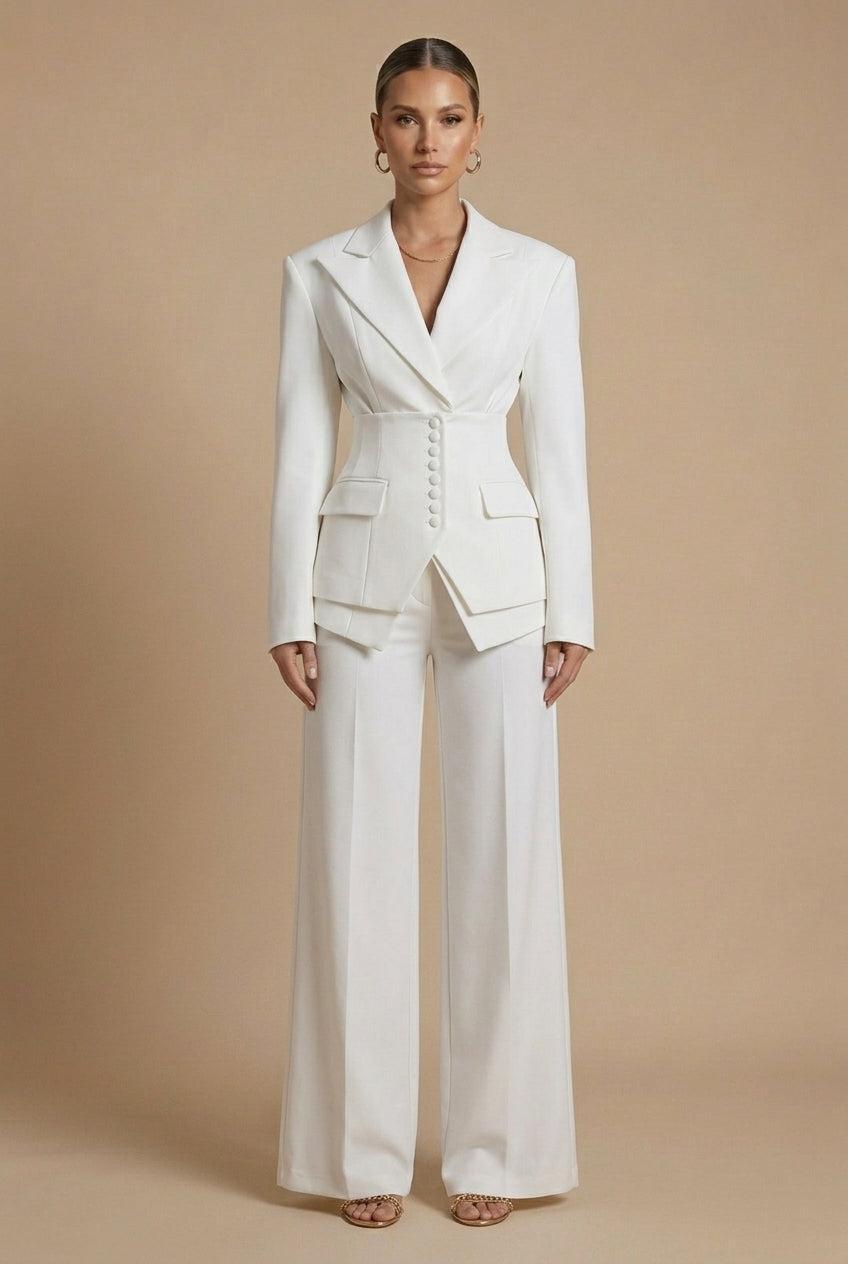 Vauje | Completo composto da blazer con revers a punta e pantaloni