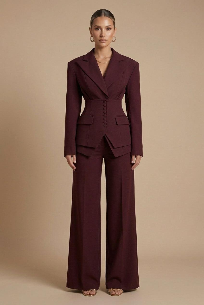 Vauje | Completo composto da blazer con revers a punta e pantaloni