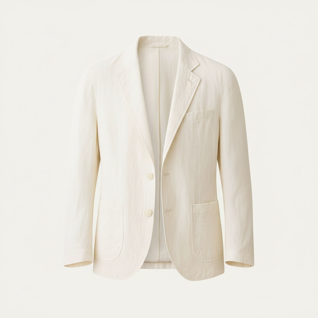 Vauje | Lino blazer estivo con revers classici