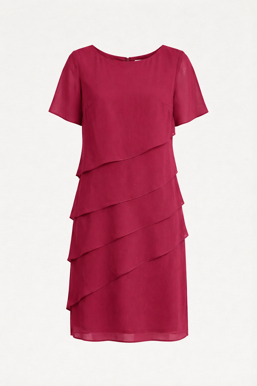 Vauje | Mini abito in chiffon con maniche corte e scollo rotondo