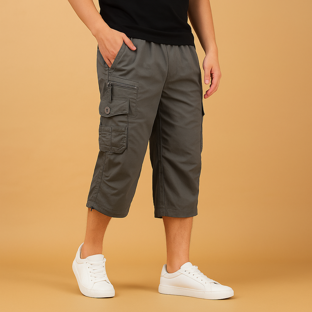 Vauje | Pantaloncini cargo lunghi in cotone con tasche laterali