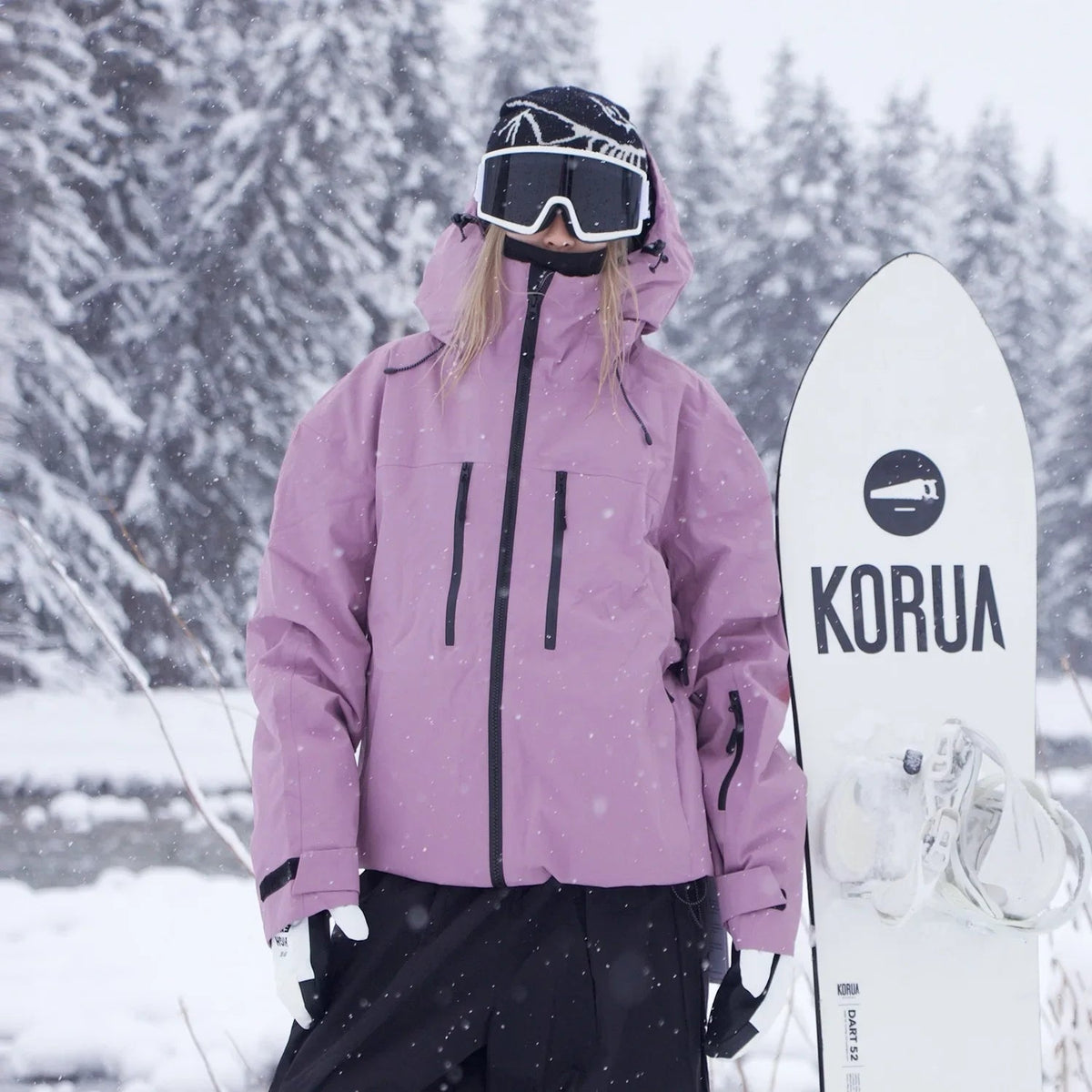 Giacca da sci e snowboard con cappuccio, sportiva e calda per l'inverno - Rosa