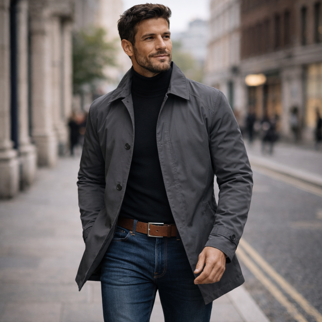 Giacca da uomo mezza stagione con colletto classico, leggera, elegante e casual - view 5