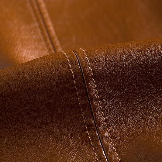 Giacca in pelle da uomo, blazer elegante con collo a revers e due bottoni - capospalla casual - foto 4