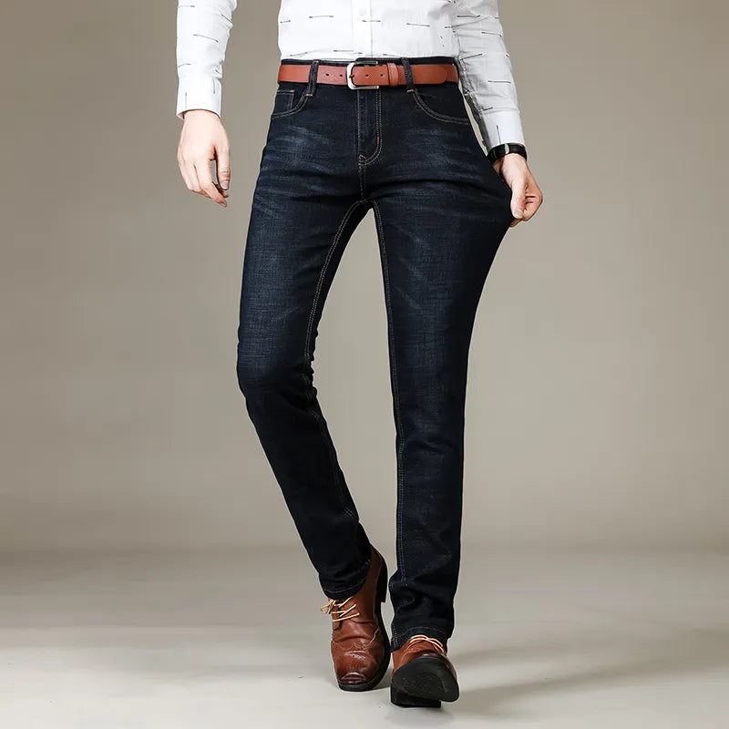 Jeans slim fit da uomo elasticizzati, comodi per ufficio e tempo libero - foto 4