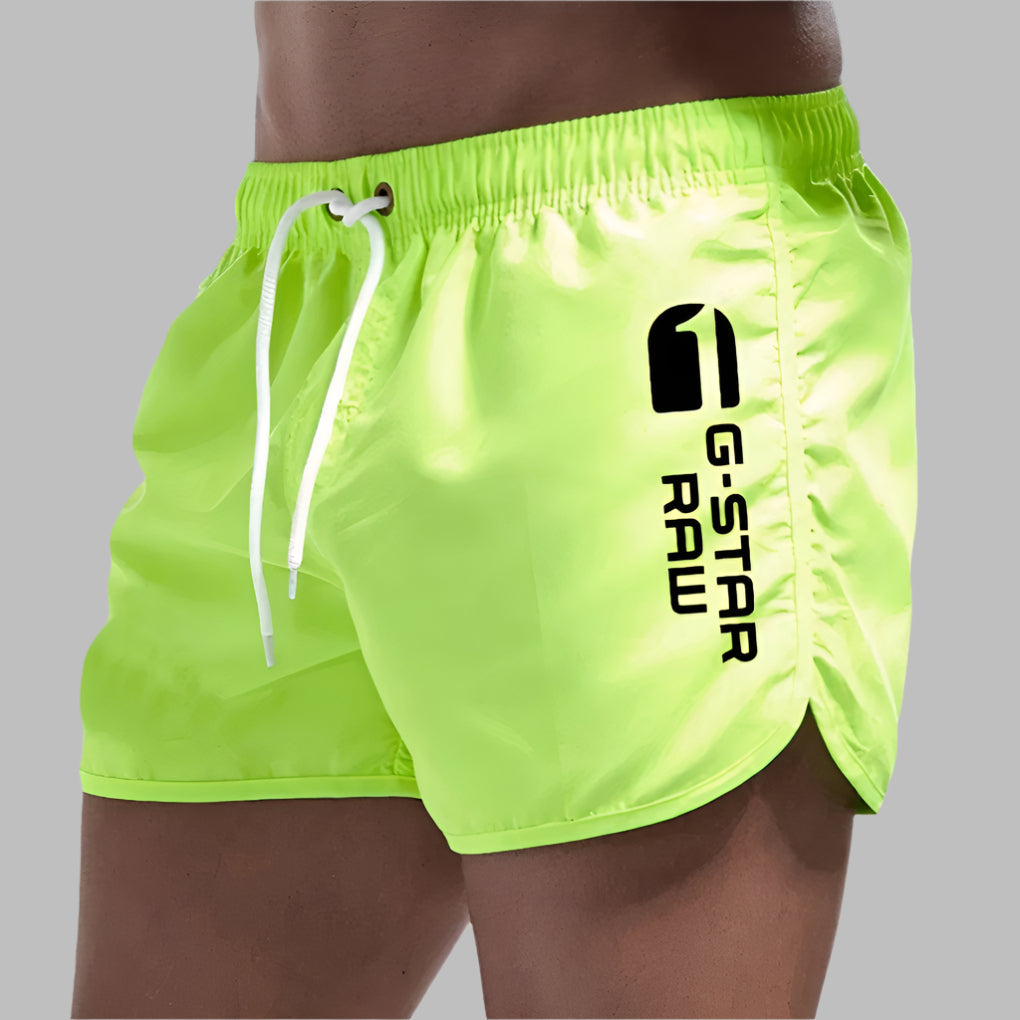 Pantaloncini da mare da uomo ad asciugatura rapida con coulisse, per piscina e spiaggia - Verde