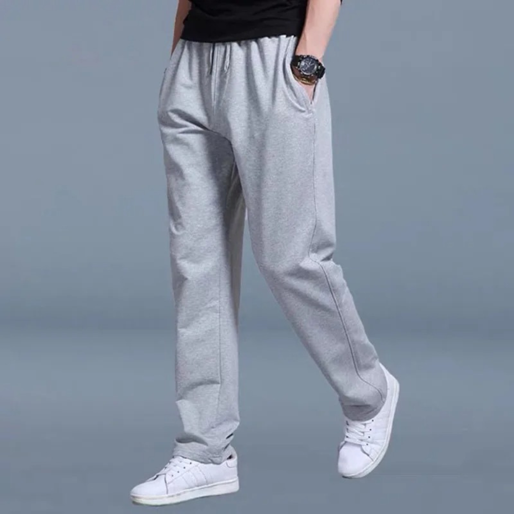 Pantaloni della tuta da uomo regular fit in misto cotone con coulisse, joggers comodi per sport e tempo libero - foto 6