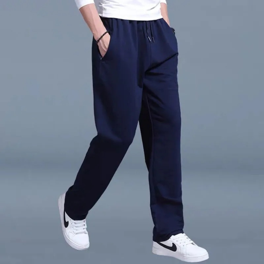 Pantaloni della tuta da uomo regular fit in misto cotone con coulisse, joggers comodi per sport e tempo libero - foto 8
