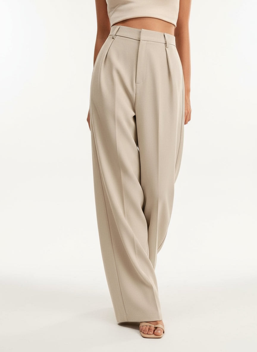 Pantaloni palazzo donna a vita alta, sartoriali ed eleganti, per ufficio e cerimonia - view 10