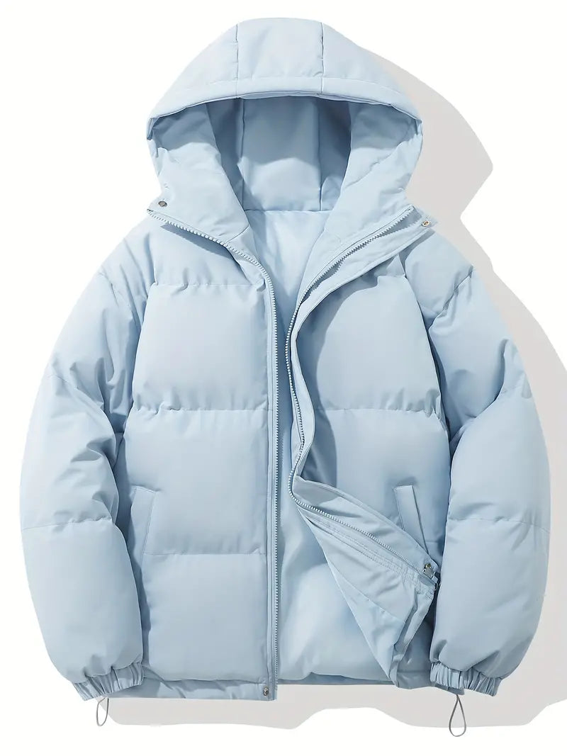 Piumino donna invernale con cappuccio, caldo e trapuntato - giubbotto imbottito per il freddo - Blu (solo 6 disponibili)