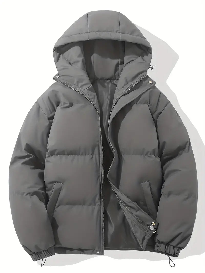 Piumino donna invernale con cappuccio, caldo e trapuntato - giubbotto imbottito per il freddo - Grigio scuro (solo 6 disponibili)