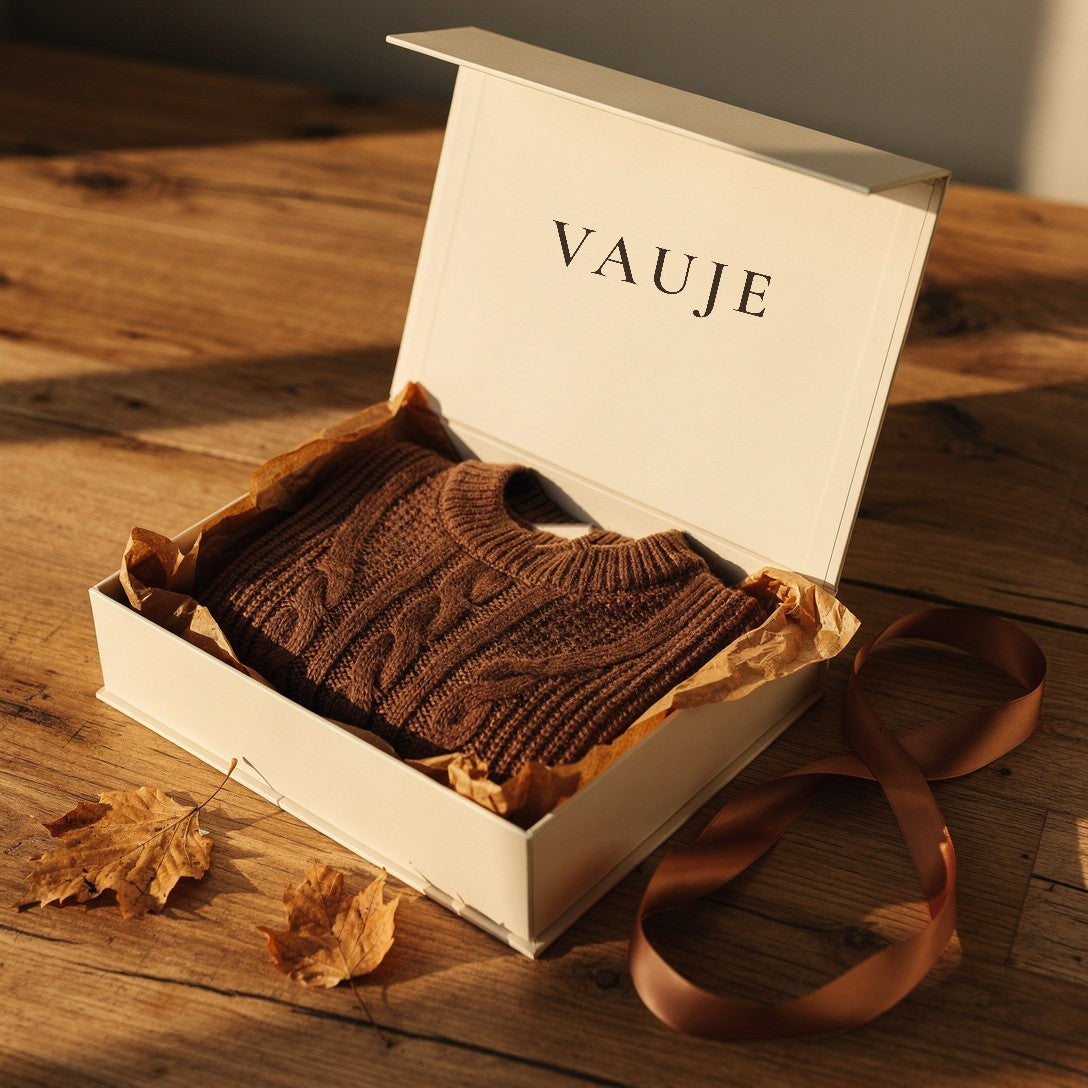 Maglione in maglia in una confezione regalo Vauje