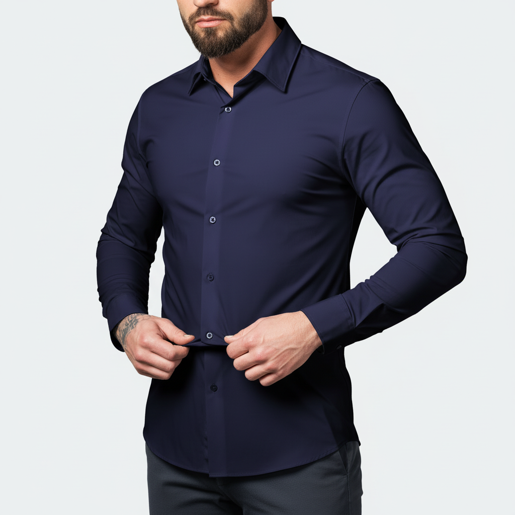 Vauje | Camicia elasticizzata slim fit con finitura antirughe