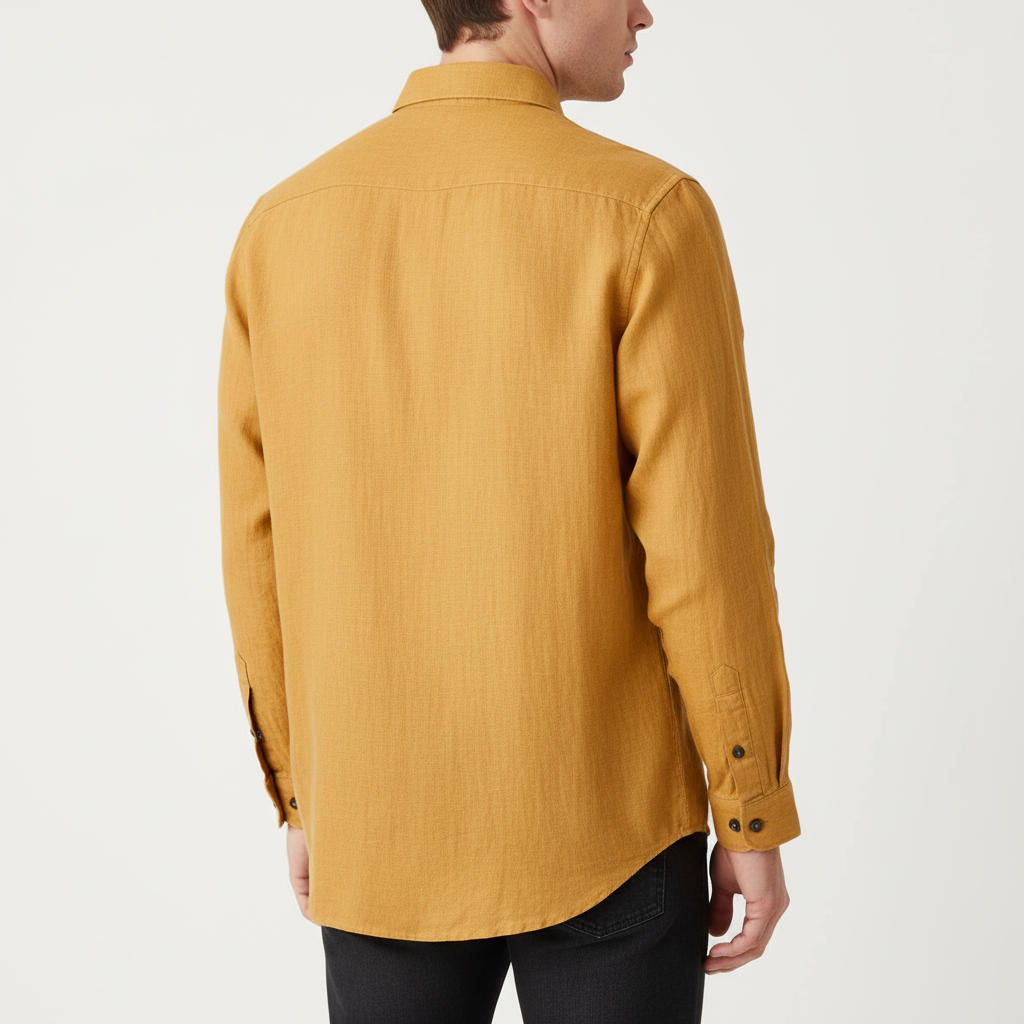 Vauje | Camicia in lino a maniche lunghe con colletto francese