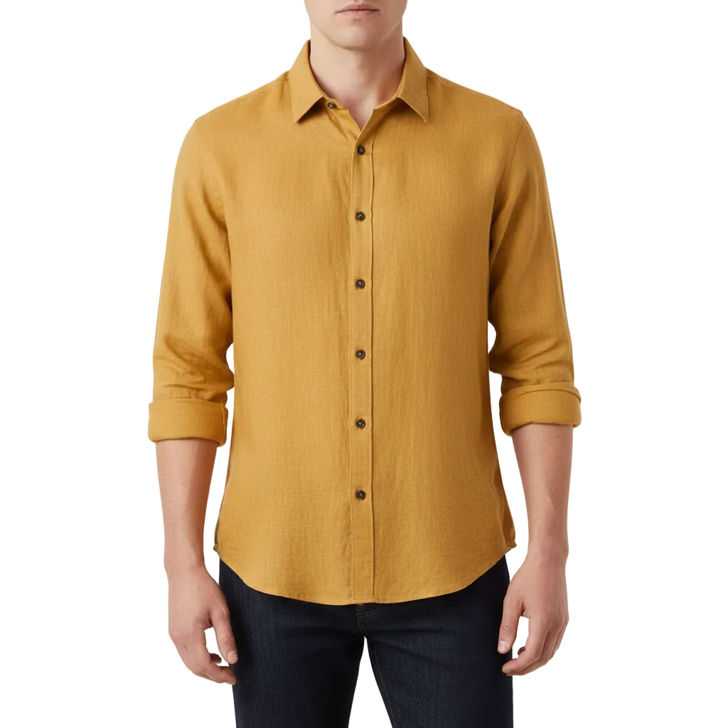 Vauje | Camicia in lino a maniche lunghe con colletto francese