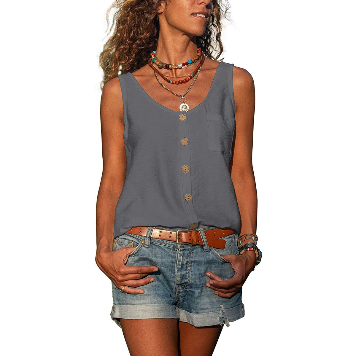 Vauje | Canotta slim fit in stile Ibiza