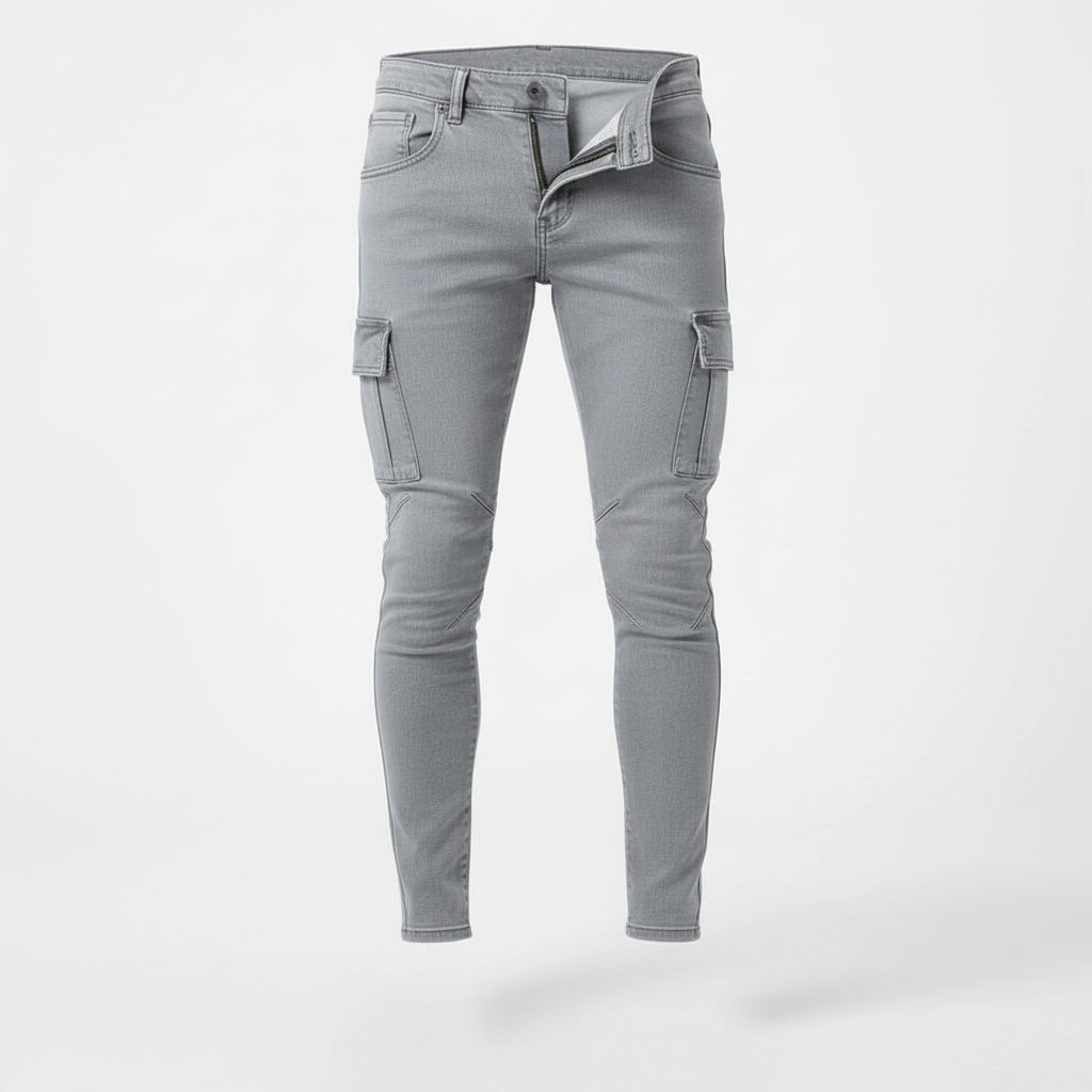 Vauje | Jeans skinny con tasche cargo e vestibilità slim