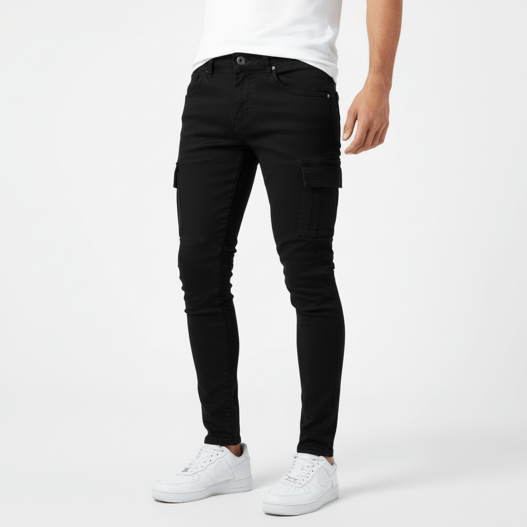 Vauje | Jeans skinny con tasche cargo e vestibilità slim