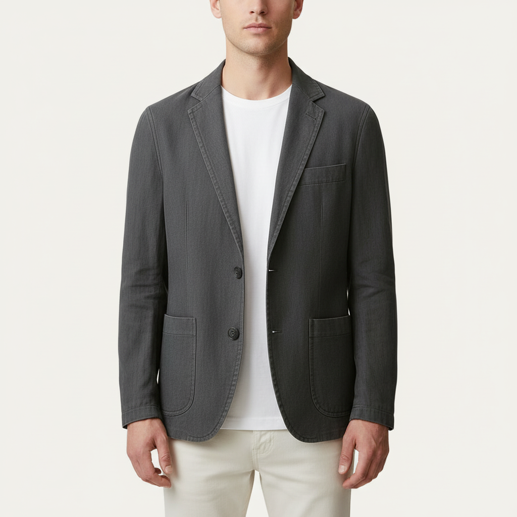 Vauje | Lino blazer estivo con revers classici