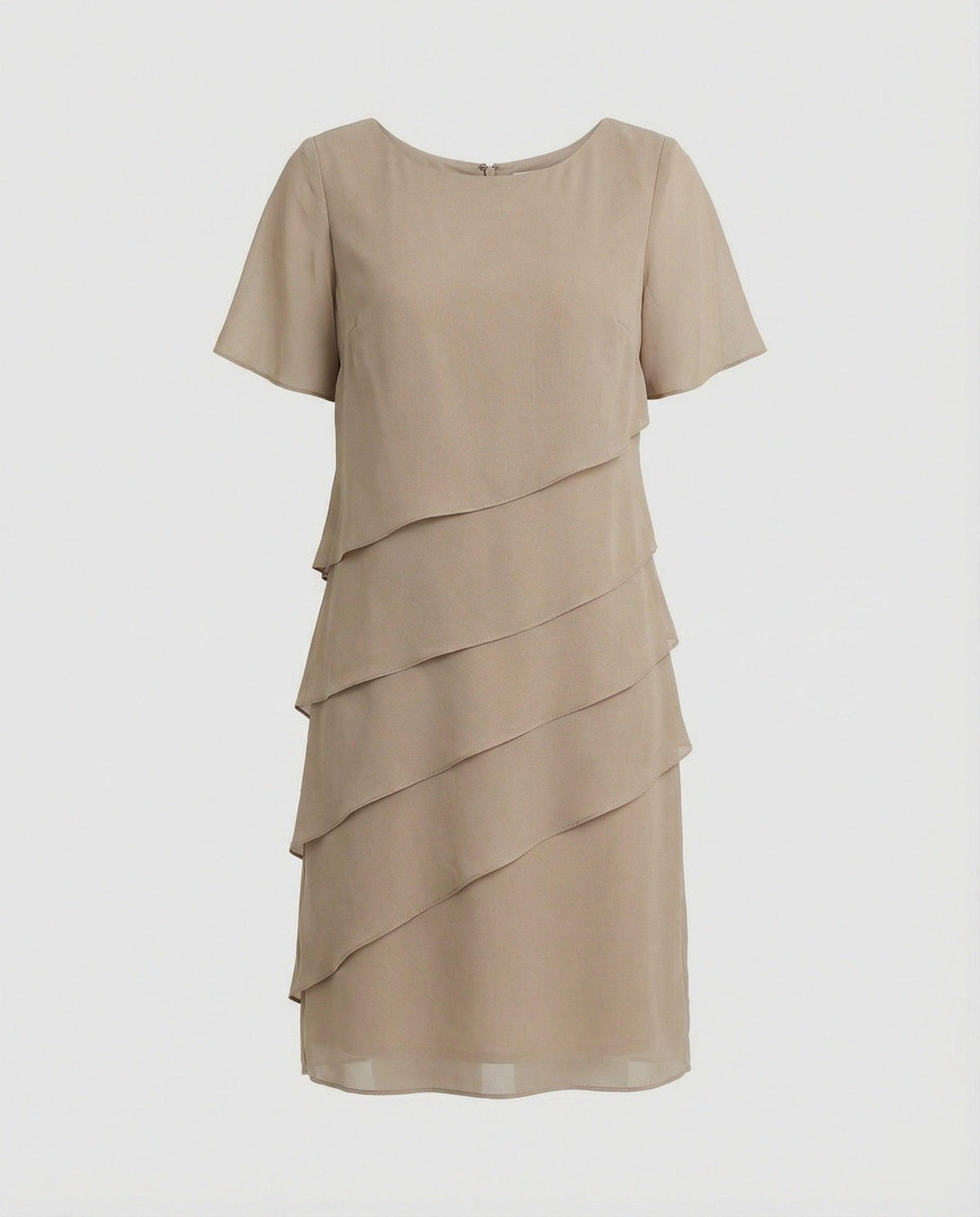 Vauje | Mini abito in chiffon con maniche corte e scollo rotondo