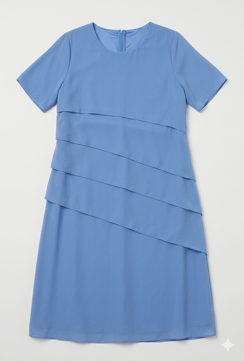 Vauje | Mini abito in chiffon con maniche corte e scollo rotondo