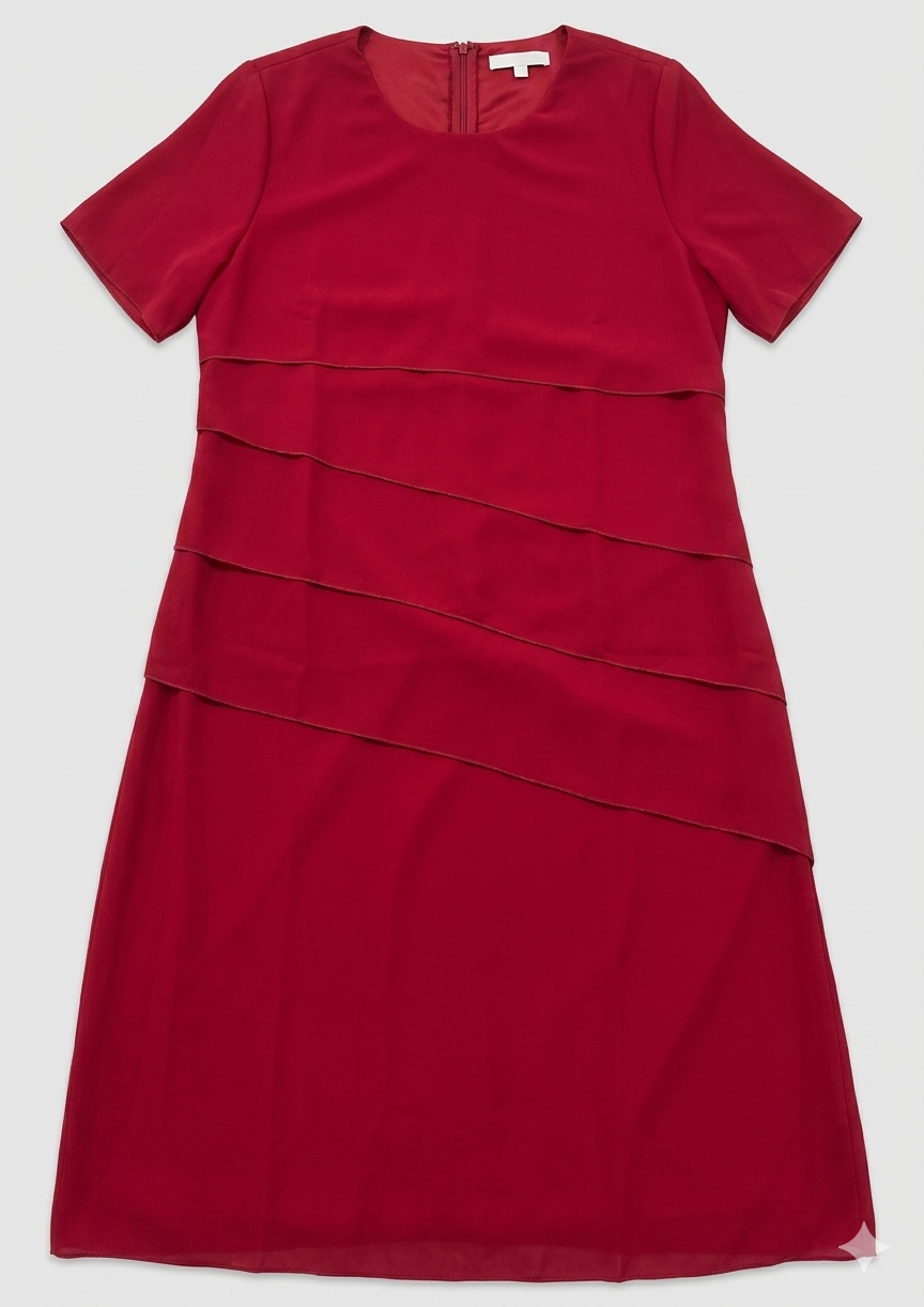 Vauje | Mini abito in chiffon con maniche corte e scollo rotondo