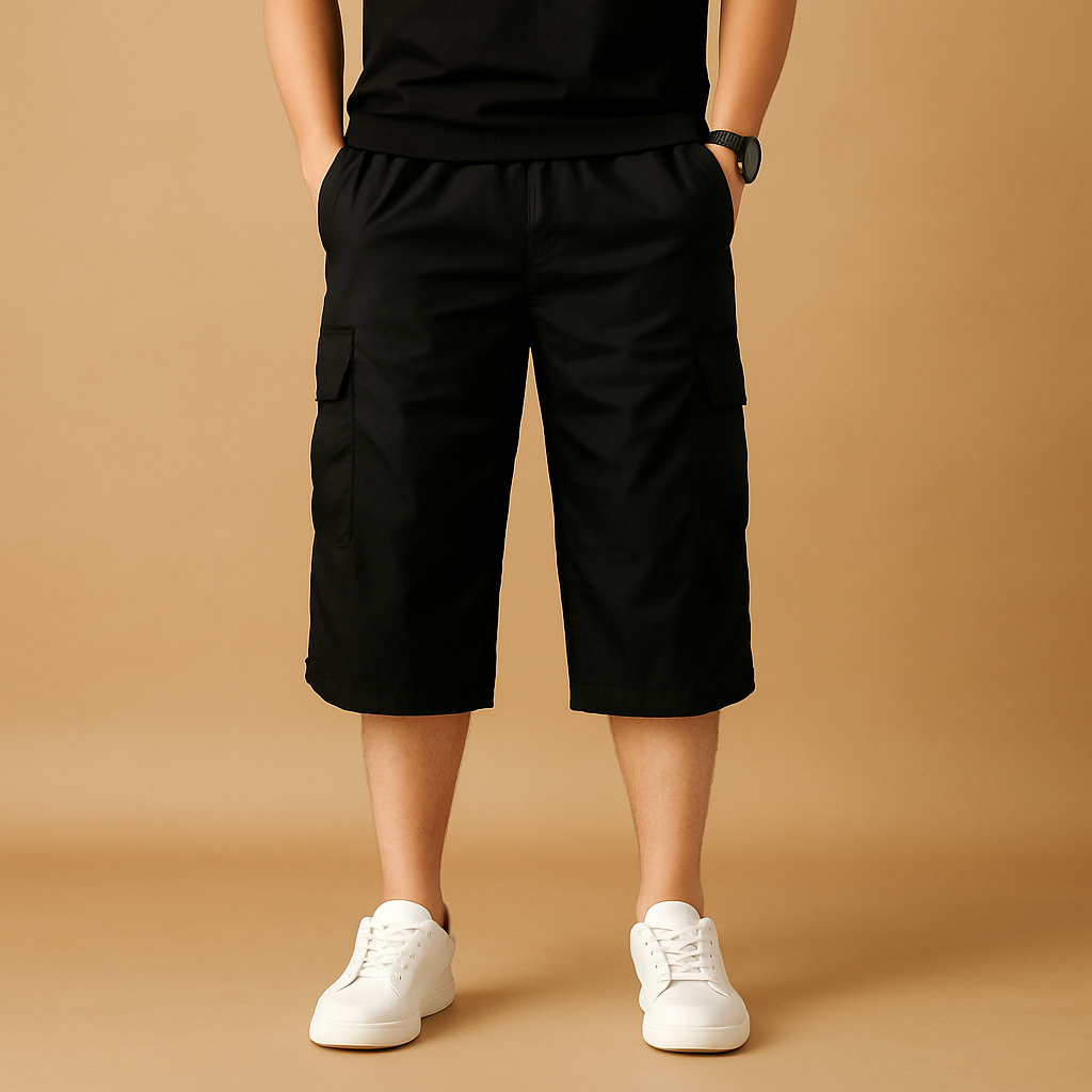 Vauje | Pantaloncini cargo lunghi in cotone con tasche laterali