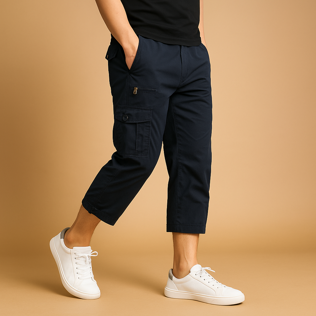 Vauje | Pantaloncini cargo lunghi in cotone con tasche laterali
