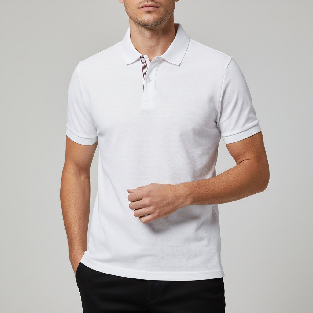 Vauje | Polo elegante vestibilità slim con colletto a righe