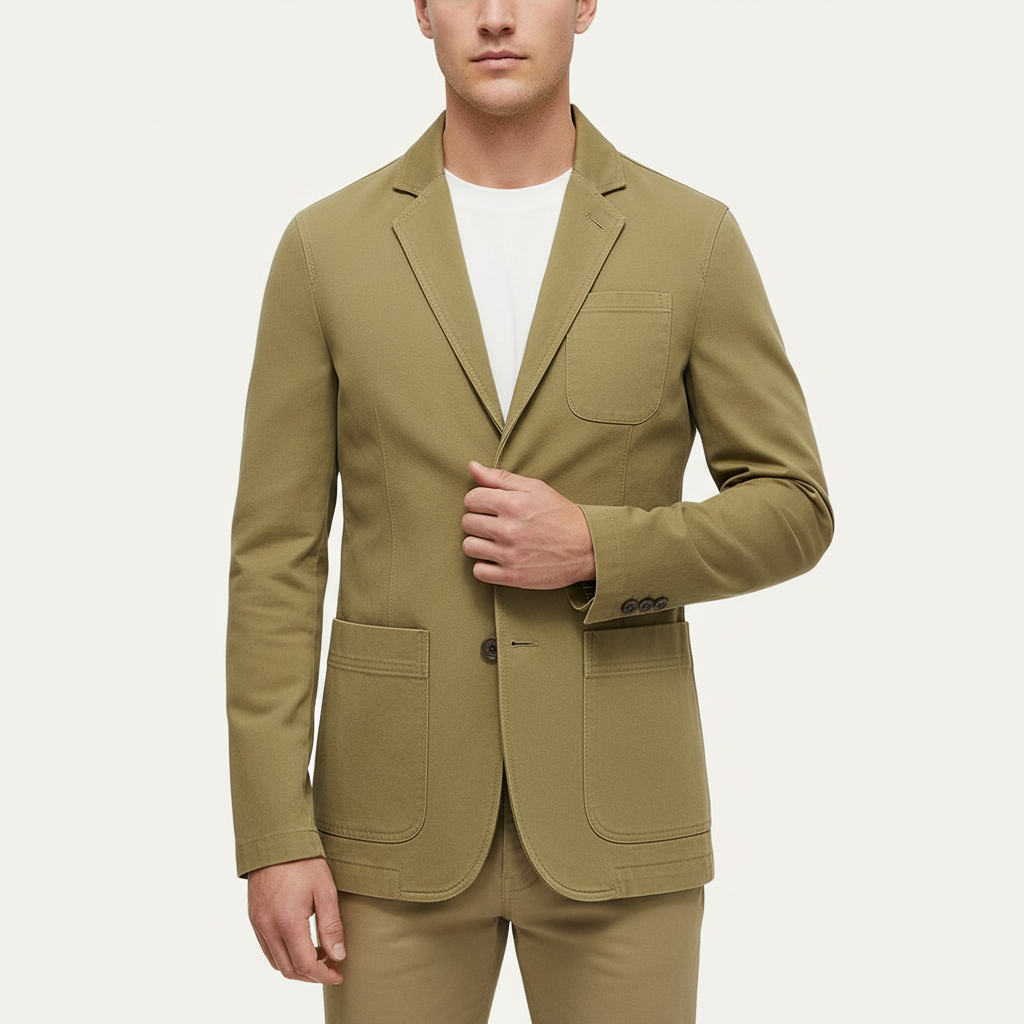 Vauje | Vestibilità slim cotone giacca a vento stile blazer