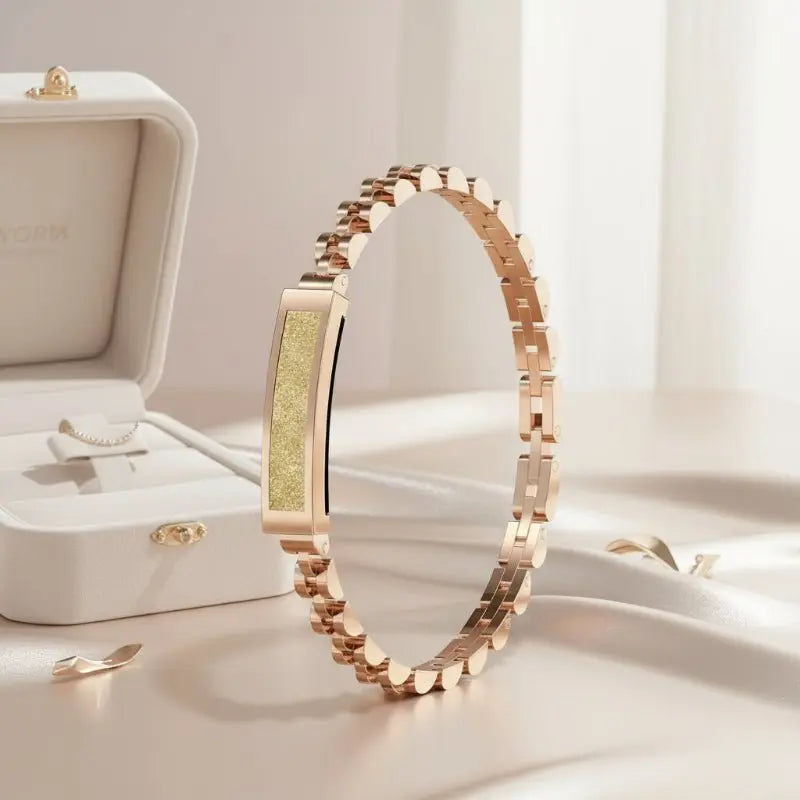 Bracciale activity tracker da donna, elegante in acciaio con contapassi - Oro