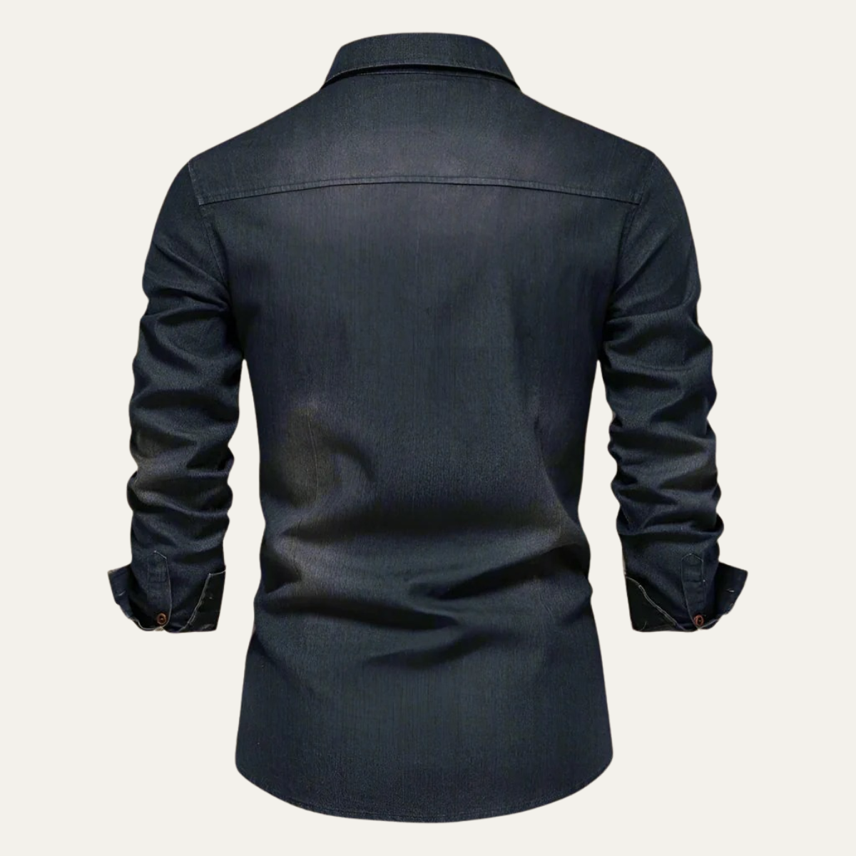 Camicia di jeans da uomo elasticizzata slim fit con tasche e maniche lunghe - foto 8