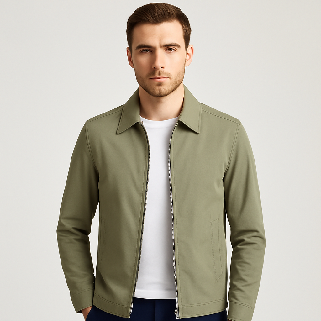 Giacca da mezza stagione da uomo, leggera e traspirante, taglio slim moderno, per primavera e autunno - Grigio chiaro