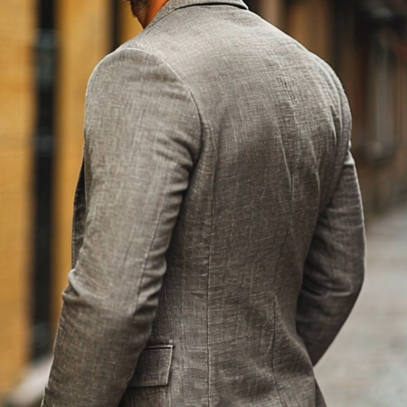 Giacca uomo slim fit in misto cotone con revers, elegante e casual per mezza stagione - view 8