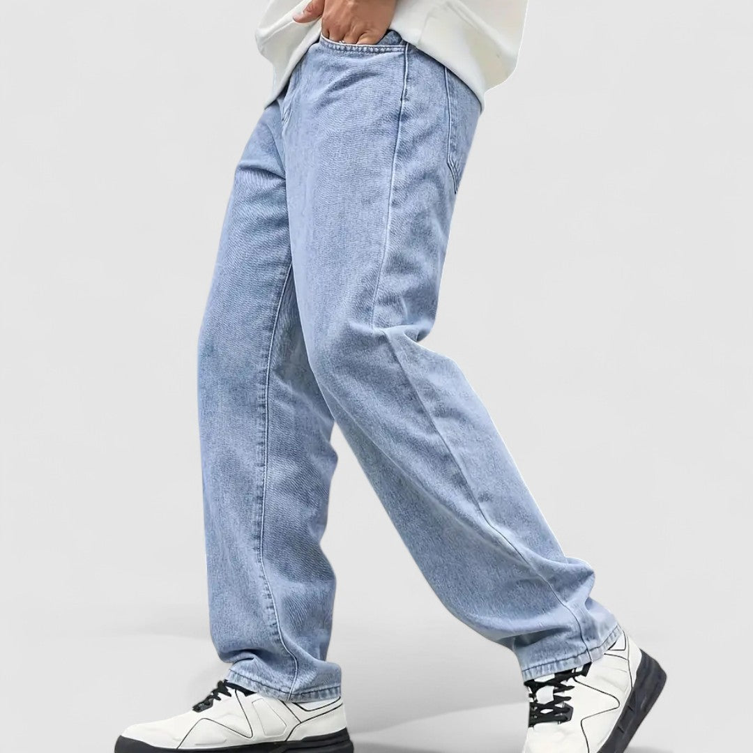 Jeans da uomo a gamba dritta, denim casual a cinque tasche per tutti i giorni - view 9