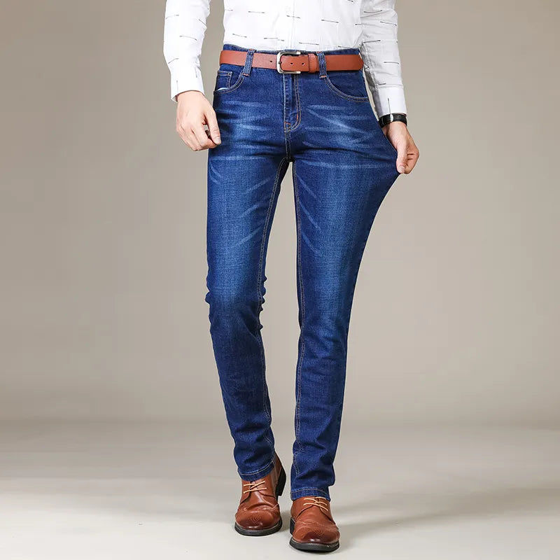 Jeans slim fit da uomo elasticizzati, comodi per ufficio e tempo libero - foto 5