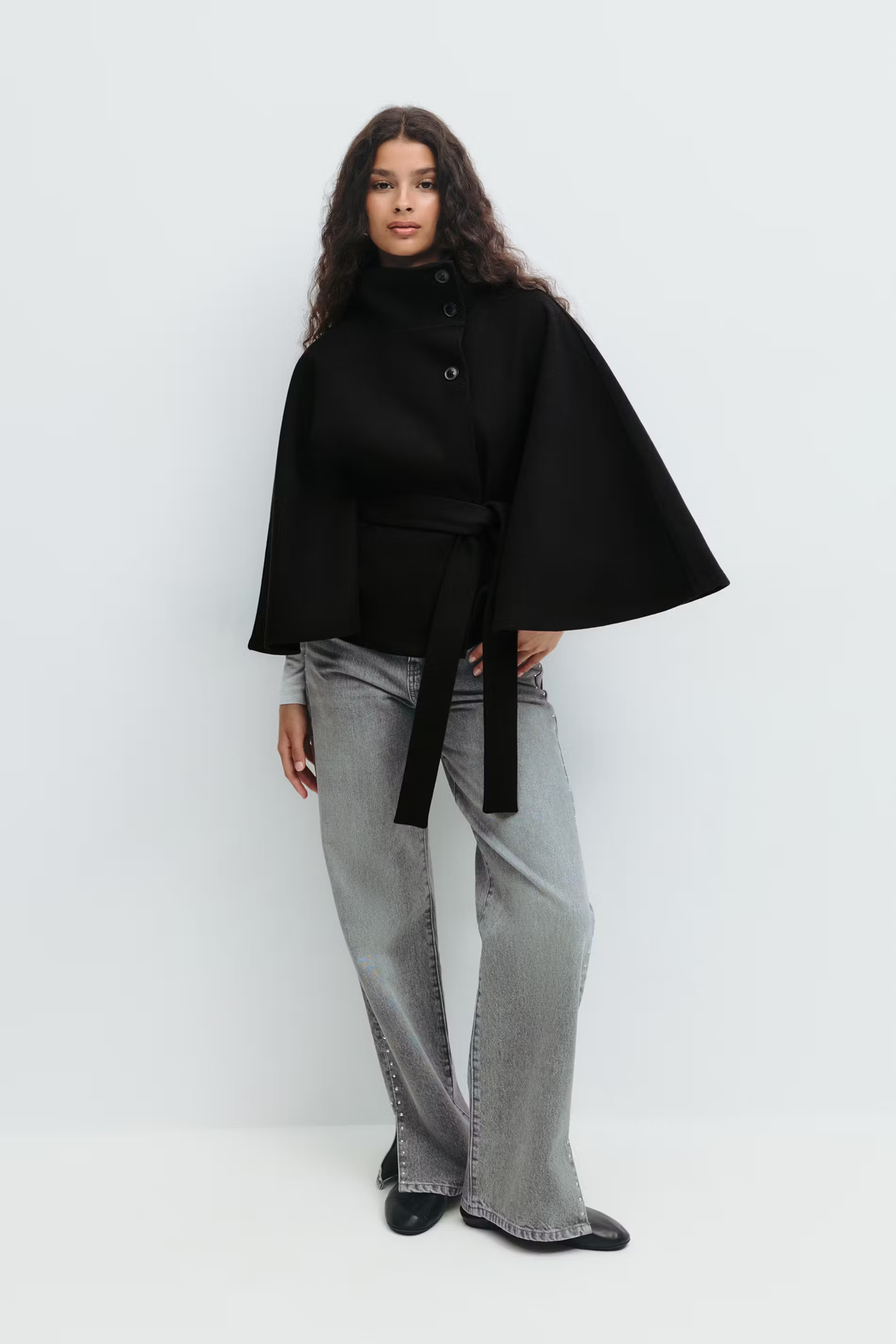 Mantella da donna con collo alto, giacca corta e sagomata, elegante per ufficio, autunno e inverno - foto 11