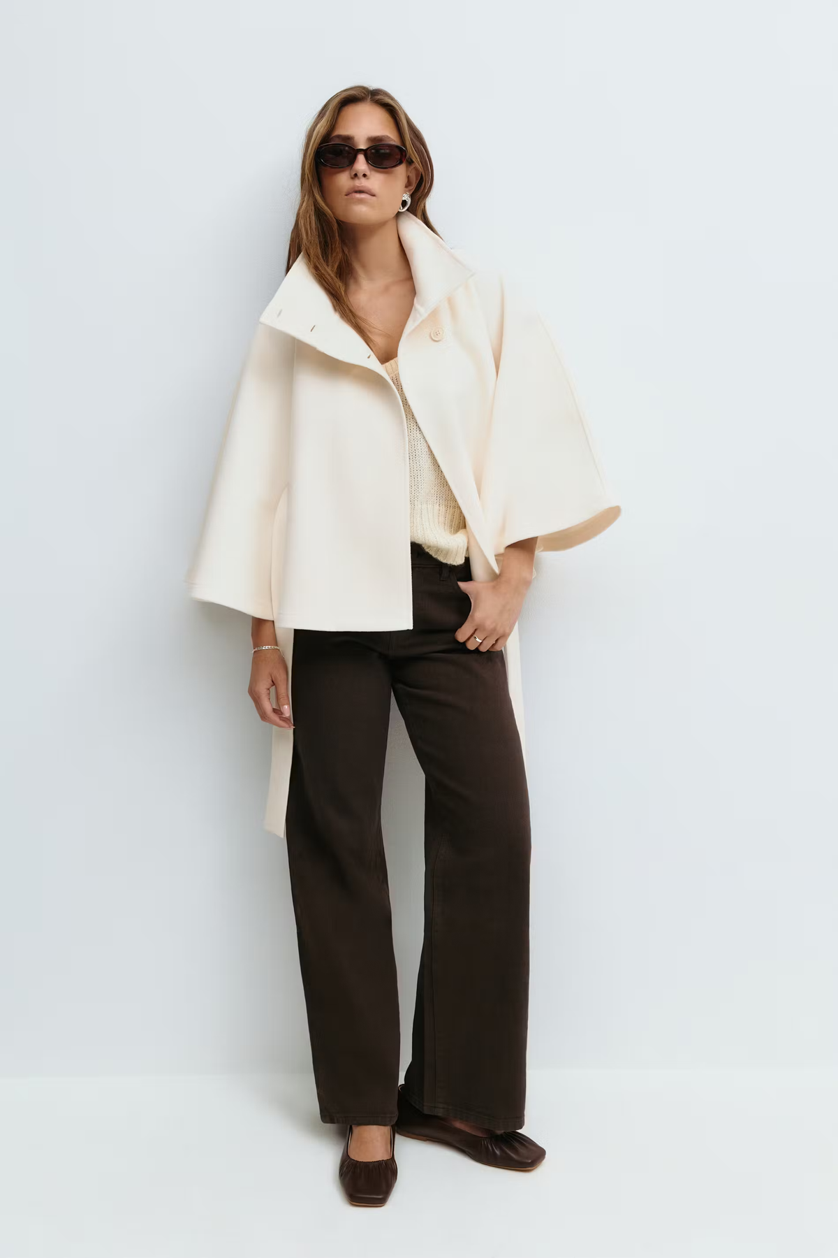 Mantella da donna con collo alto, giacca corta e sagomata, elegante per ufficio, autunno e inverno - foto 6