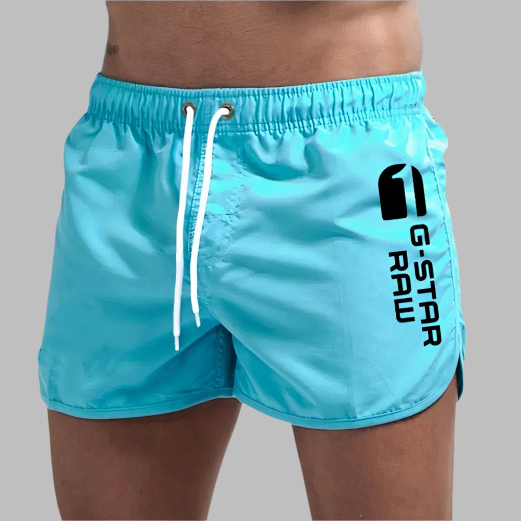 Pantaloncini da mare da uomo ad asciugatura rapida con coulisse, per piscina e spiaggia - Blu