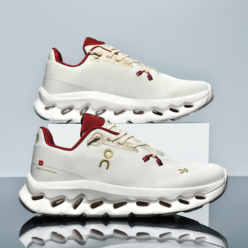 Scarpe da running unisex, sneakers sportive leggere in tessuto per allenamento e palestra - Bianco 2