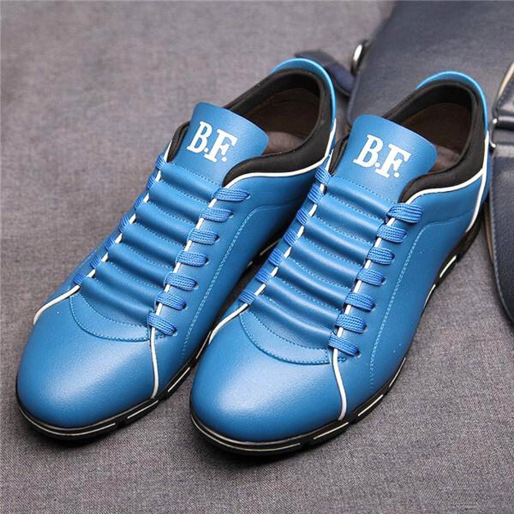 Scarpe in pelle da uomo, sneakers casual con lacci, eleganti per il lavoro e il tempo libero - foto 6