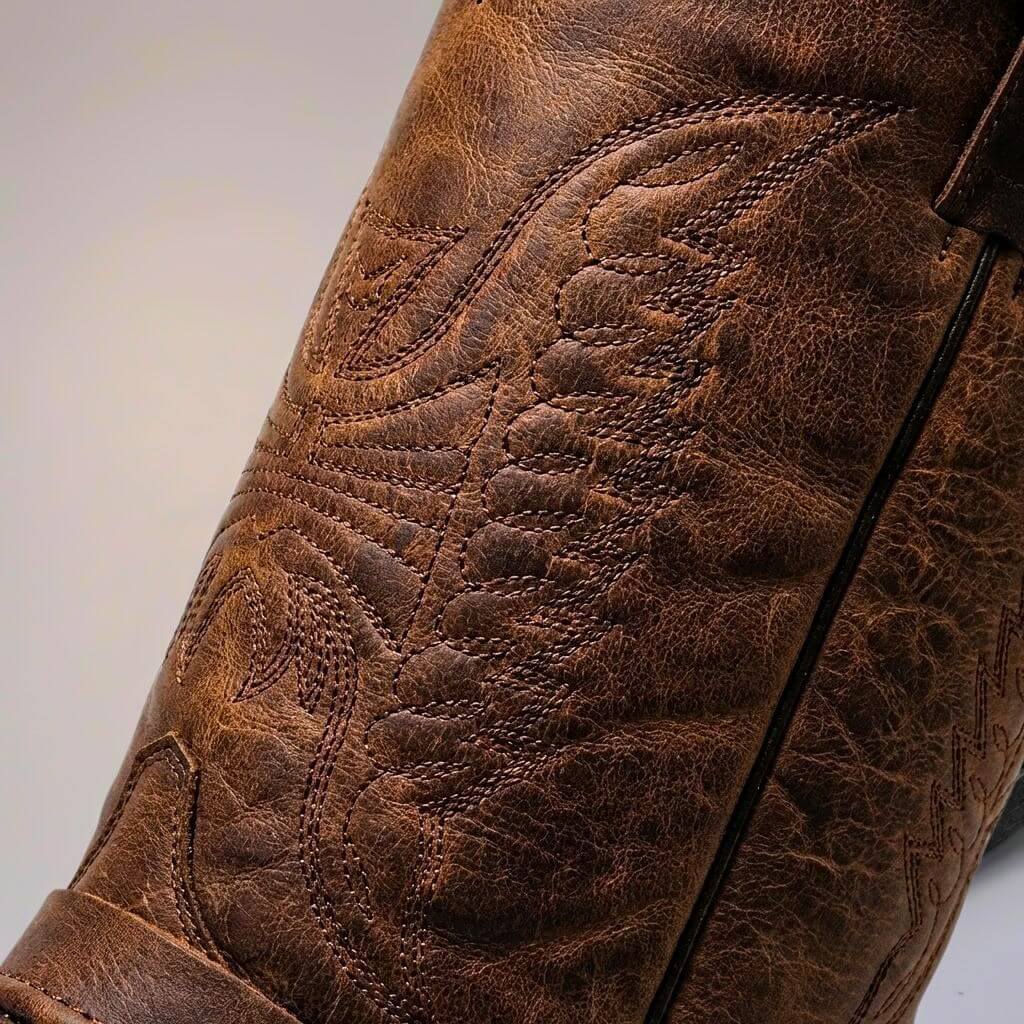 Stivali texani da uomo in pelle con fibbia e tacco basso, stile western per l'inverno - stivali cowboy uomo - view 4