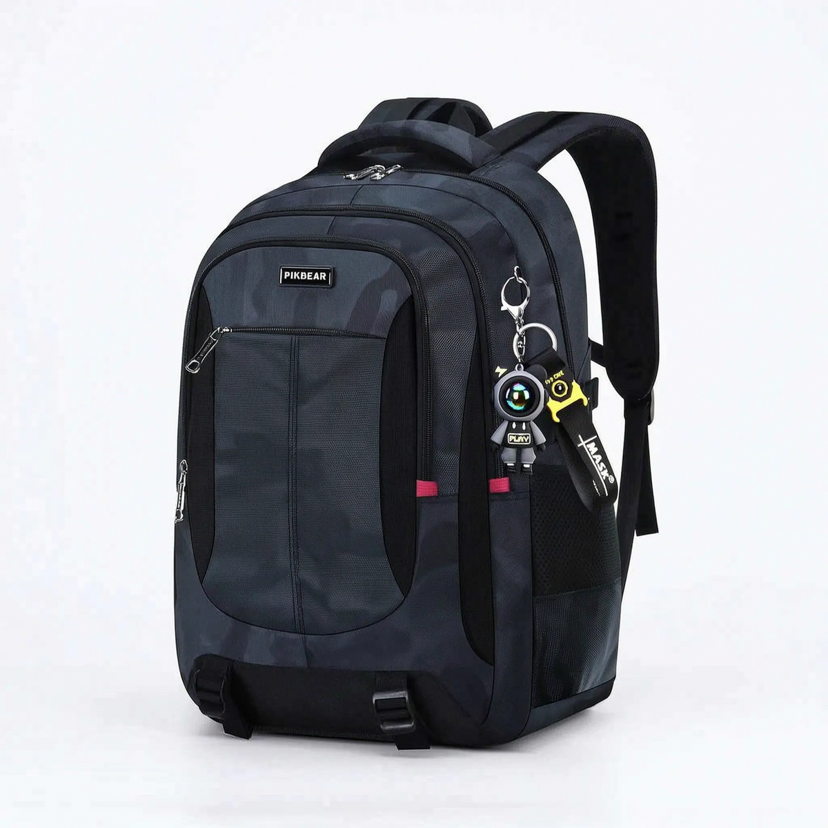 Zaino scolastico multitasche con porta pc 16 pollici, ergonomico per ragazzi, per superiori e viaggio - Grigio scuro